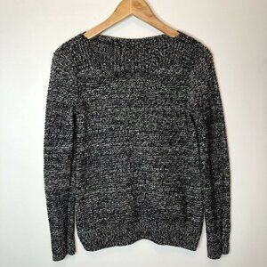 Croft & Barrow S Sweater Boat Neck Black White